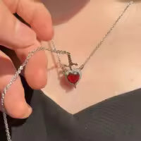 Gothic Punk Heart &amp; Sword Couple Necklace